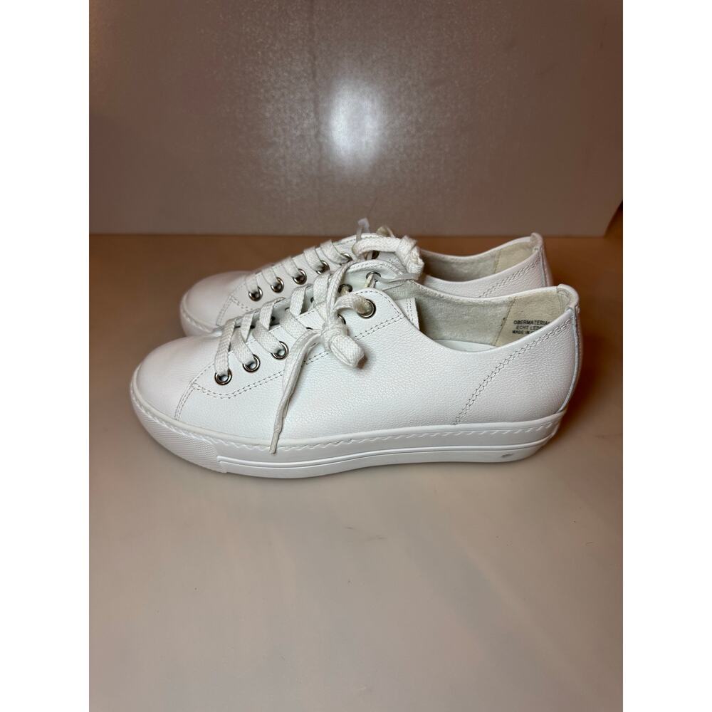 Paul Green Bixby White Leather Platform Sneakers - Size 7 - Picture 4 of 8